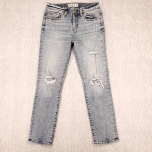 Daze Repreve Jeans Womens 26P Blue Stone Wash Faded Distressed Streetwear Grunge